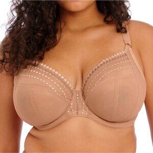 Elomi EL8900 Cafe Au Lait Sheer Underwire Bra With Lace & Sequin Details US 38L